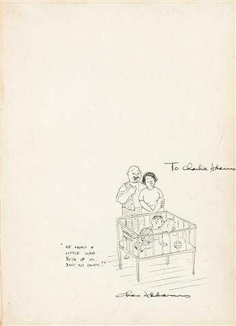 CHARLES ADDAMS (1912-1988) Two-headed baby.
